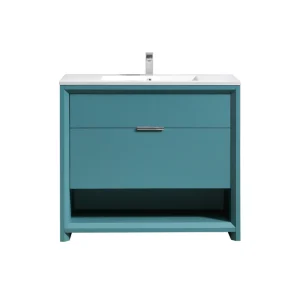 KubeBath 40″ Nudo Modern Bathroom Vanity in Teal Green Finish