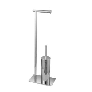 Aqua Rondo Free Standing Toilet Paper Holder W/ Toilet Brush – Chrome