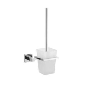 Aqua PIAZZA Toilet Brush W/ Frosted Glass Cup – Chrome