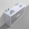 KubeBath Dolce 60″ Double Sink Ash Gray Modern Bathroom Vanity with Quartz Countertop - Image 3