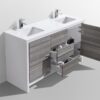 KubeBath Dolce 60″ Double Sink Ash Gray Modern Bathroom Vanity with Quartz Countertop - Image 4