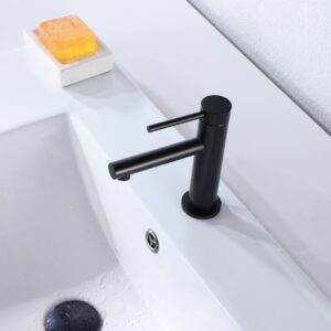 Aqua Legga Single Lever Bathroom Vanity Faucet – Matte Black