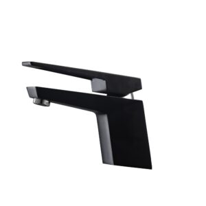 Aqua Siza Single Lever Modern Bathroom Vanity Faucet – Matte Black