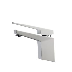 Aqua Siza Single Lever Modern Bathroom Vanity Faucet – White