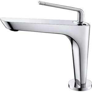 Aqua Saggio by KubeBath Single Lever Bathroom Vanity Faucet – Chrome