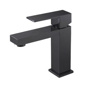 Aqua Kubo Single Lever Bathroom Vanity Faucet – Matte Black