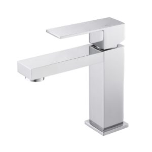 Aqua Kubo Single Lever Bathroom Vanity Faucet – Chrome