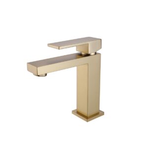 Aqua Kubo Single Lever Bathroom Vanity Faucet – Gold
