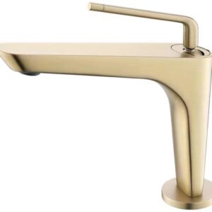Aqua Saggio by KubeBath Single Lever Bathroom Vanity Faucet – Brushed Gold