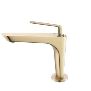 Aqua Saggio by KubeBath Single Lever Bathroom Vanity Faucet – Brushed Gold