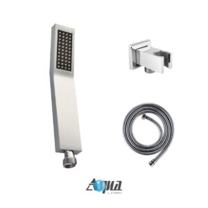 Aqua Piazza Shower Set with 8″ Square Rain Shower and Handheld