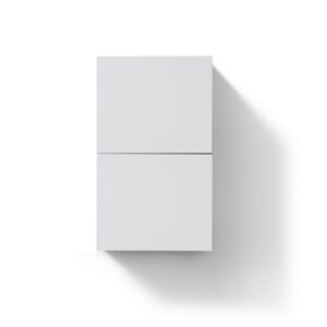 Small Bathroom High Gloss White Linen Side Cabinet w/ 2 Storage Areas