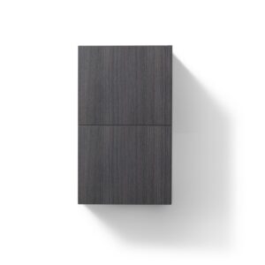 Small Bathroom High Gloss Gray Oak Linen Side Cabinet w/ 2 Storage Areas