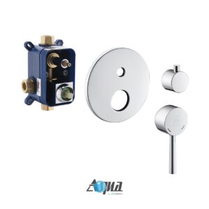 Aqua Rondo by KubeBath 2-Way Rough-In Valve W/ Cover Plate, Handle and Diverter
