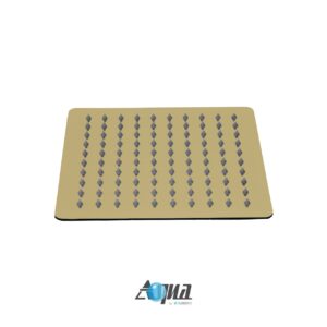 Aqua Piazza by KubeBath 8″ Super Slim Square Rain Shower Head – Brushed Gold