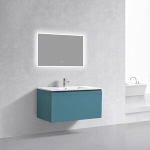 KubeBath 40″ Balli Modern Bathroom Vanity in Teal Green Finish