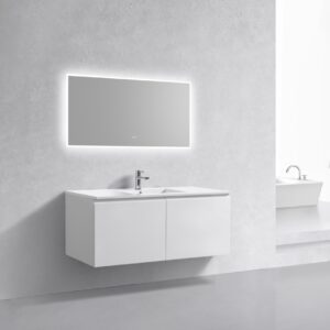 KubeBath 48″ Single Sink Balli Modern Bathroom Vanity in High Gloss White Finish