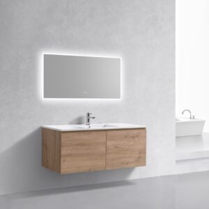 KubeBath 48″ Single Sink Balli Modern Bathroom Vanity in White Oak Finish