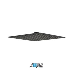 Aqua Piazza Black Shower Set w/ 8″ Square Rain Shower, 4 Body Jets and Tub Filler