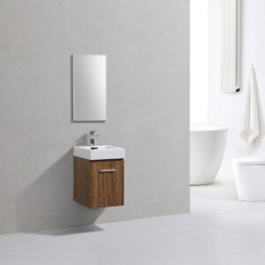 Bliss 16″ Chestnut Wall Mount Modern Bathroom Vanity