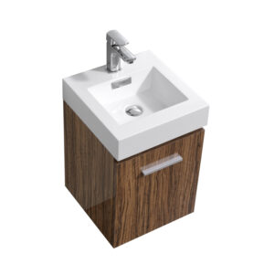 Bliss 16″ Chestnut Wall Mount Modern Bathroom Vanity