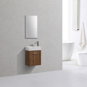 Bliss 18″ Chestnut Wall Mount Modern Bathroom Vanity