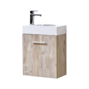 Bliss 18″ Nature Wood Wall Mount Modern Bathroom Vanity