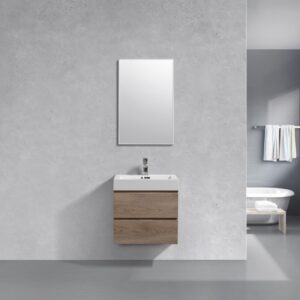 Bliss 24″ Butternut Wall Mount Modern Bathroom Vanity