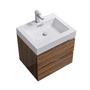 Bliss 24″ Chestnut Wall Mount Modern Bathroom Vanity
