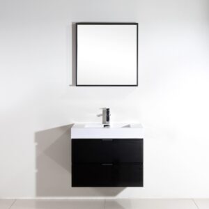 Bliss 30″ Black Wall Mount Modern Bathroom Vanity