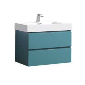 Bliss 30″ Teal Green Wall Mount Modern Bathroom Vanity