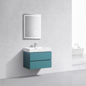 Bliss 30″ Teal Green Wall Mount Modern Bathroom Vanity