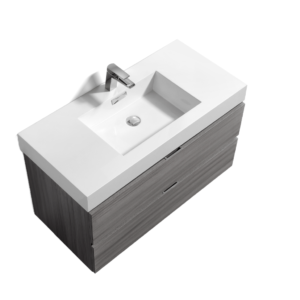 Bliss 40″ Vulcan Ash Grey Wall Mount Modern Bathroom Vanity