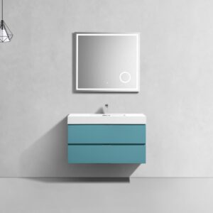 Bliss 40″ Teal Green Wall Mount Modern Bathroom Vanity