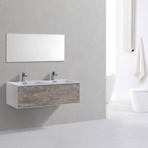 Divario 48″ Nature Wood Wall Mount Modern Bathroom Vanity