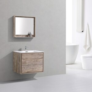 De Lusso 30″ Nature Wood Wall Mount Modern Bathroom Vanity