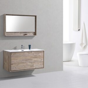De Lusso 48″ Single Sink Nature Wood Wall Mount Modern Bathroom Vanity