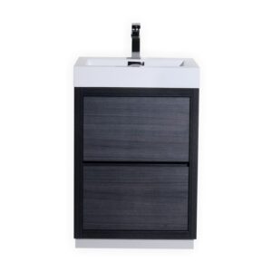 Bliss 24″ Gray Oak Free Standing Modern Bathroom Vanity