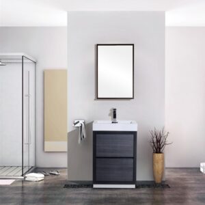 Bliss 24″ Gray Oak Free Standing Modern Bathroom Vanity