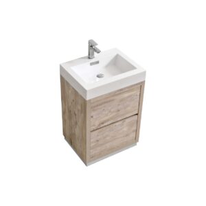 Bliss 24″ Nature Wood Floor Mount Modern Bathroom Vanity