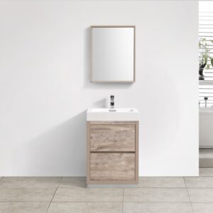 Bliss 24″ Nature Wood Floor Mount Modern Bathroom Vanity