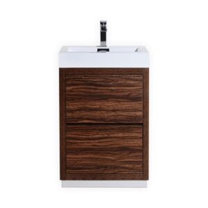 Bliss 24″ Walnut Free Standing Modern Bathroom Vanity