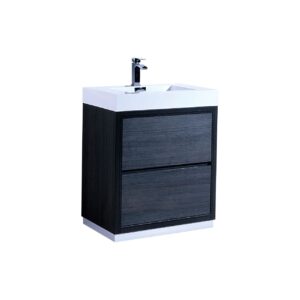 Bliss 30″ Gray Oak Free Standing Modern Bathroom Vanity