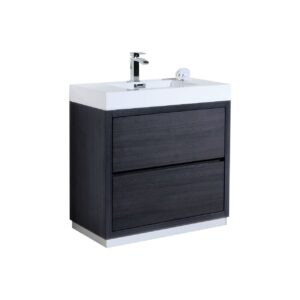 Bliss 36″ Gray Oak Free Standing Modern Bathroom Vanity