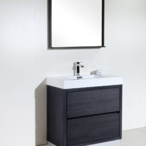 Bliss 36″ Gray Oak Free Standing Modern Bathroom Vanity