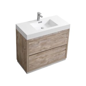 Bliss 36″ Nature Wood Floor Mount Modern Bathroom Vanity