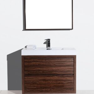 Bliss 40″ Walnut Free Standing Modern Bathroom Vanity