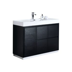 Bliss 48″ Black Free Standing Modern Bathroom Vanity