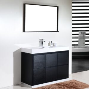 Bliss 48″ Black Free Standing Modern Bathroom Vanity