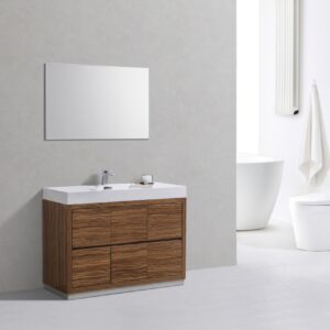 Bliss 48″ Chestnut Free Standing Modern Bathroom Vanity